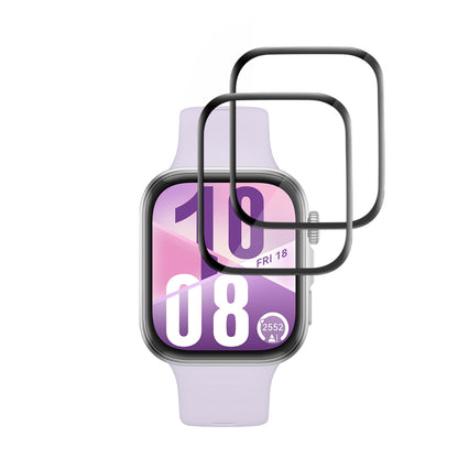 Фолио за защита Techsuit Nano Flex за Huawei Watch Fit 4, Комплект 2 броя, Пластмаса, Черно