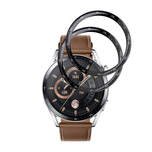 Фолио за защита Techsuit Nano Flex за Huawei Watch GT 3 46mm, Комплект 2 броя, Пластмаса, Черно