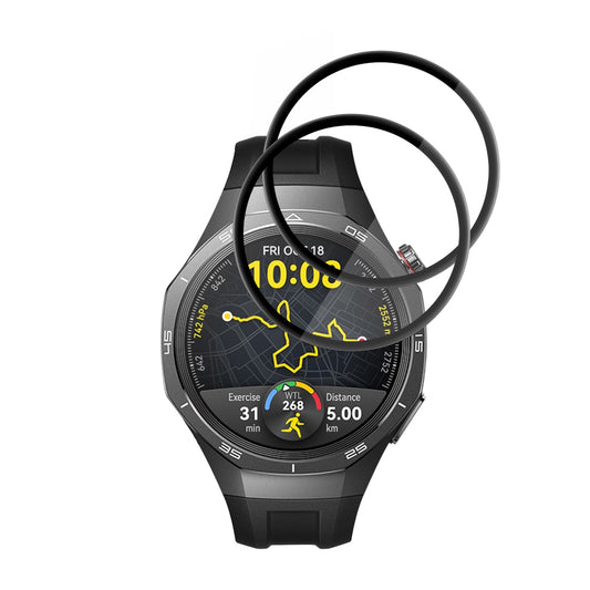Фолио за защита Techsuit Nano Flex за Huawei Watch GT 5 Pro 46mm, Комплект 2 броя, Пластмаса, Черно