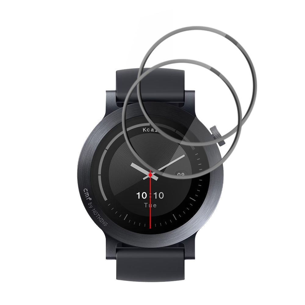 Фолио за защита Techsuit Nano Flex за Nothing CMF Watch 3 Pro, Комплект 2 броя, Пластмаса, Черно