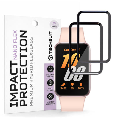 Протекторна фолио Techsuit Nano Flex за Samsung Galaxy Fit3 R39M, комплект от 2 броя, пластмасова, черна
