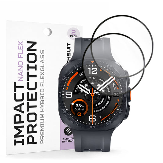 Протекторна фолио Techsuit Nano Flex за Samsung Galaxy Watch Ultra2, пластмасова, комплект от 2 броя, черна
