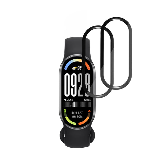Фолио за защита Techsuit Nano Flex за Xiaomi Smart Band 10, Комплект 2 броя, Пластмаса, Черно