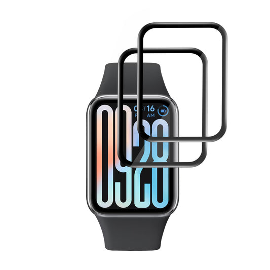 Фолио за защита Techsuit Nano Flex за Xiaomi Smart Band 9 Pro, Комплект 2 броя, Пластмаса, Черно