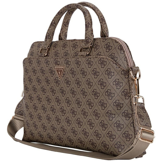 Чанта Guess 4G Triangle Logo за лаптоп 15 инча, кафява