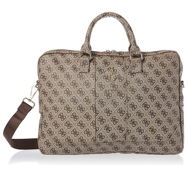 Чанта Guess 4G Metal Logo за лаптоп 15inch - 16inch, кафява
