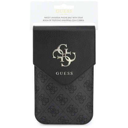 Универсална чанта за телефон, Guess, 4G Grained Classic Logo, черна