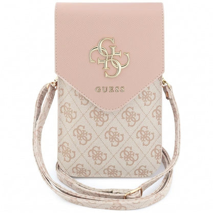 Универсална чанта за телефон, Guess, 4G Grained Classic Logo, розова