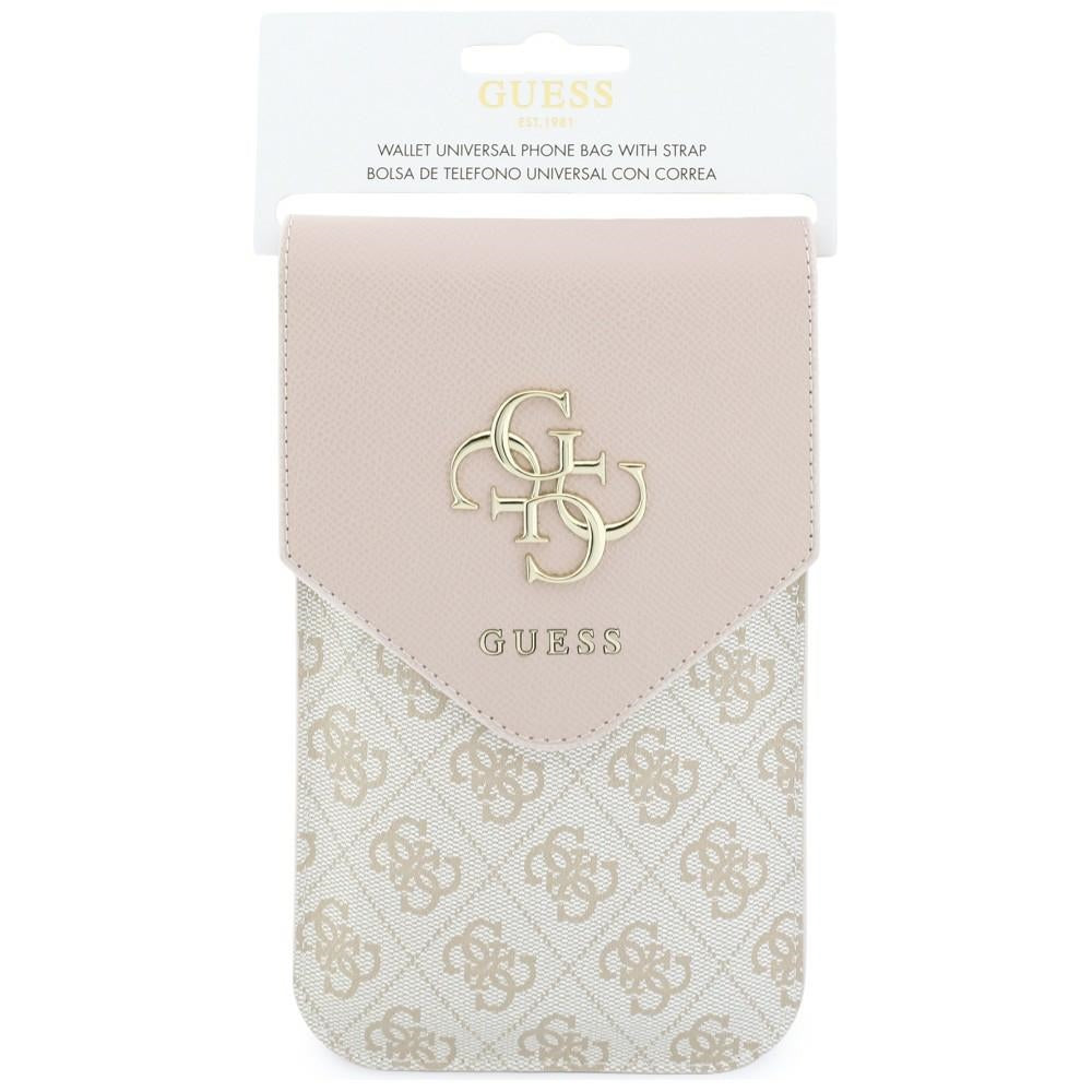 Универсална чанта за телефон, Guess, 4G Grained Classic Logo, розова