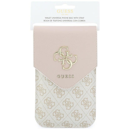 Универсална чанта за телефон, Guess, 4G Grained Classic Logo, розова