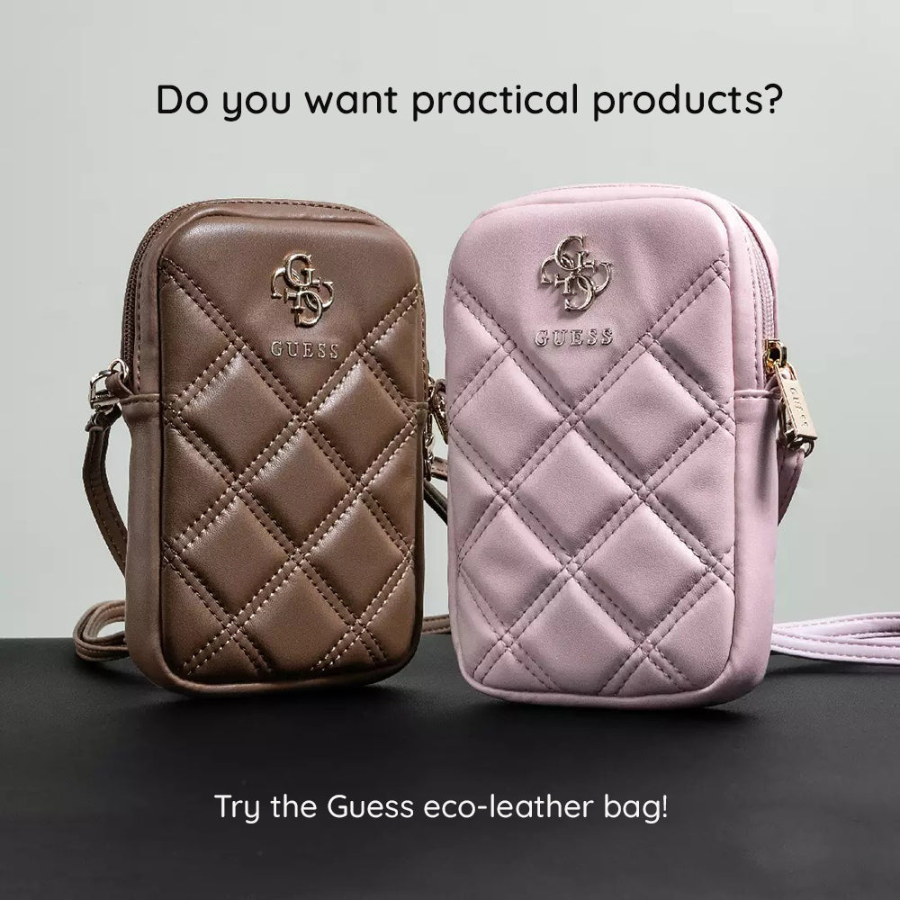 Универсална чанта за телефон, Guess, Quilted 4G, Розова