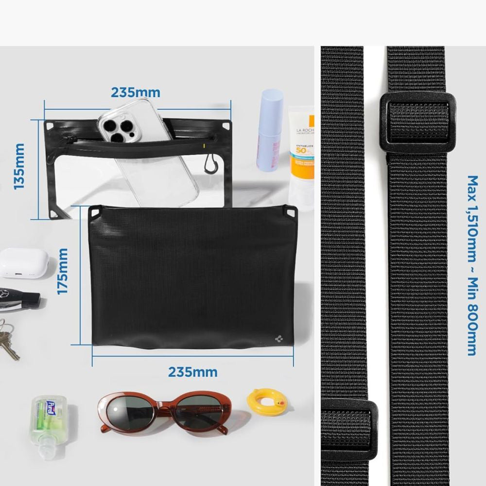 Universal Waterproof Bag and Case Spigen Crossbag, Black AMP09746