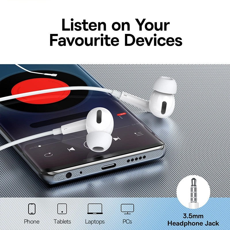 Handsfree 3.5mm Baseus Encok H18, Бял