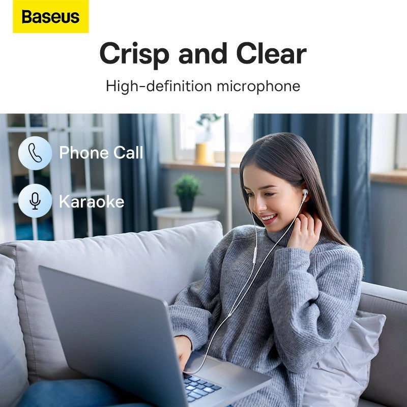 Handsfree 3.5mm Baseus Encok H18, Бял