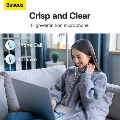 Handsfree 3.5mm Baseus Encok H18, Бял