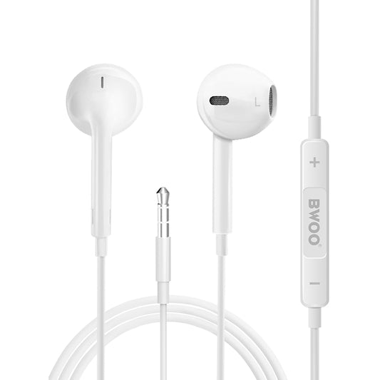 Слушалки с микрофон 3.5мм BWOO HF05, бели