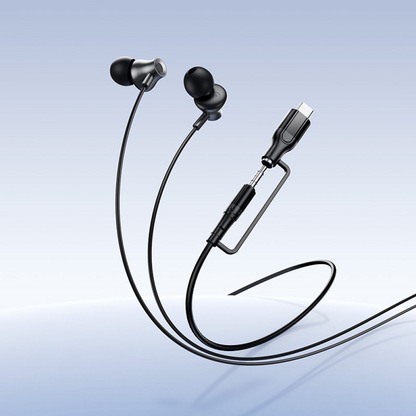 Handsfree 3.5mm / USB-C HOCO M119A, Black