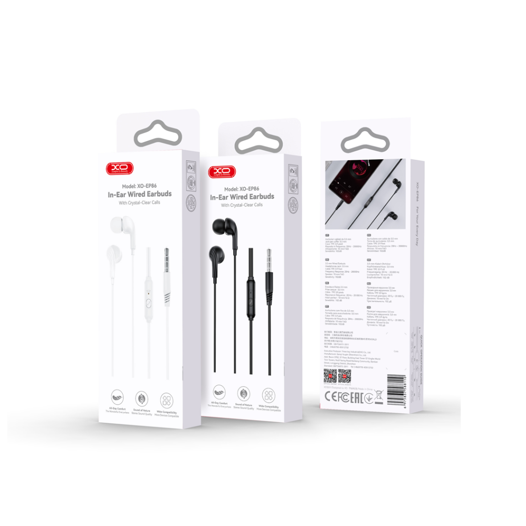 Handsfree 3.5mm XO Design EP86, White