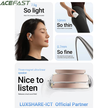 Handsfree Bluetooth Acefast FA002, TWS, Бял