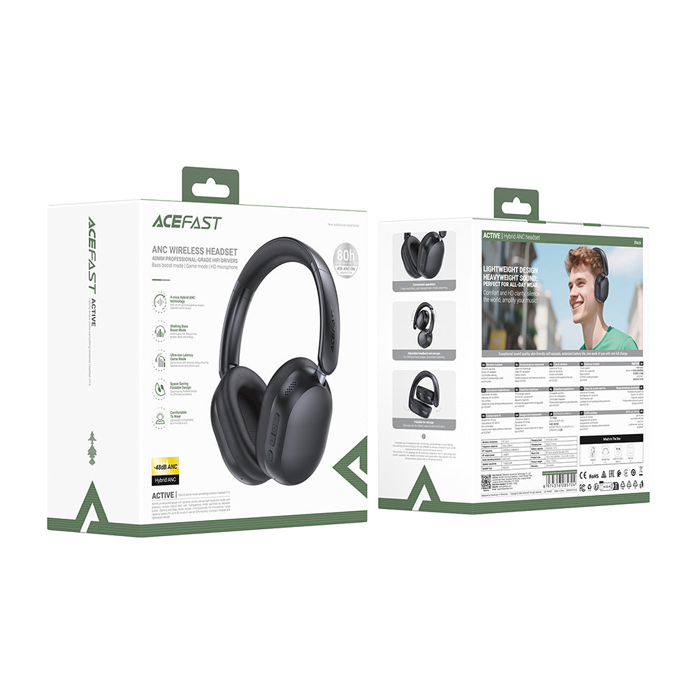 Handsfree Bluetooth Acefast H12, A2DP, ANC, Бял