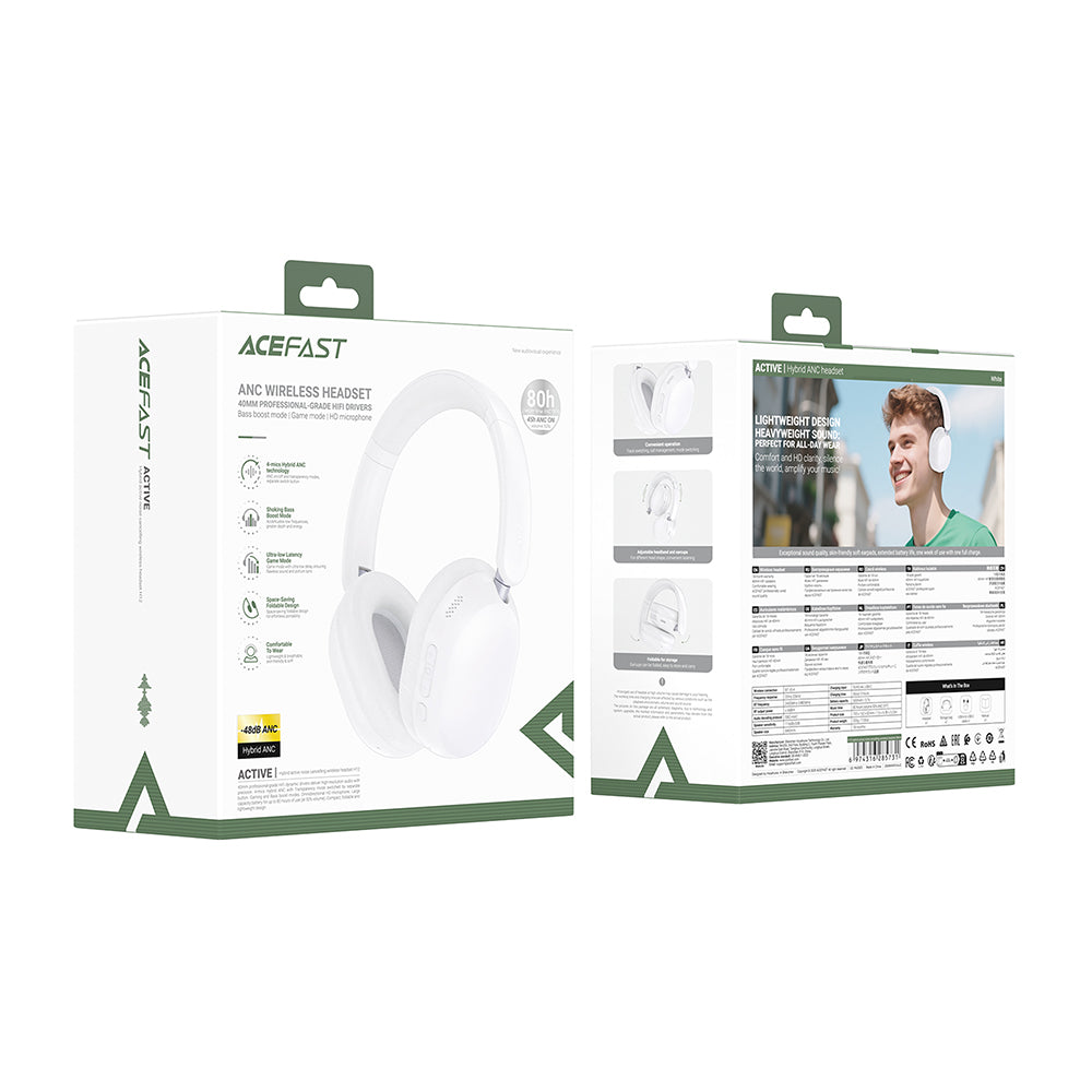 Handsfree Bluetooth Acefast H12, A2DP, ANC, Черен
