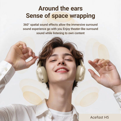 Handsfree Bluetooth Acefast H5, A2DP, ANC, Бял