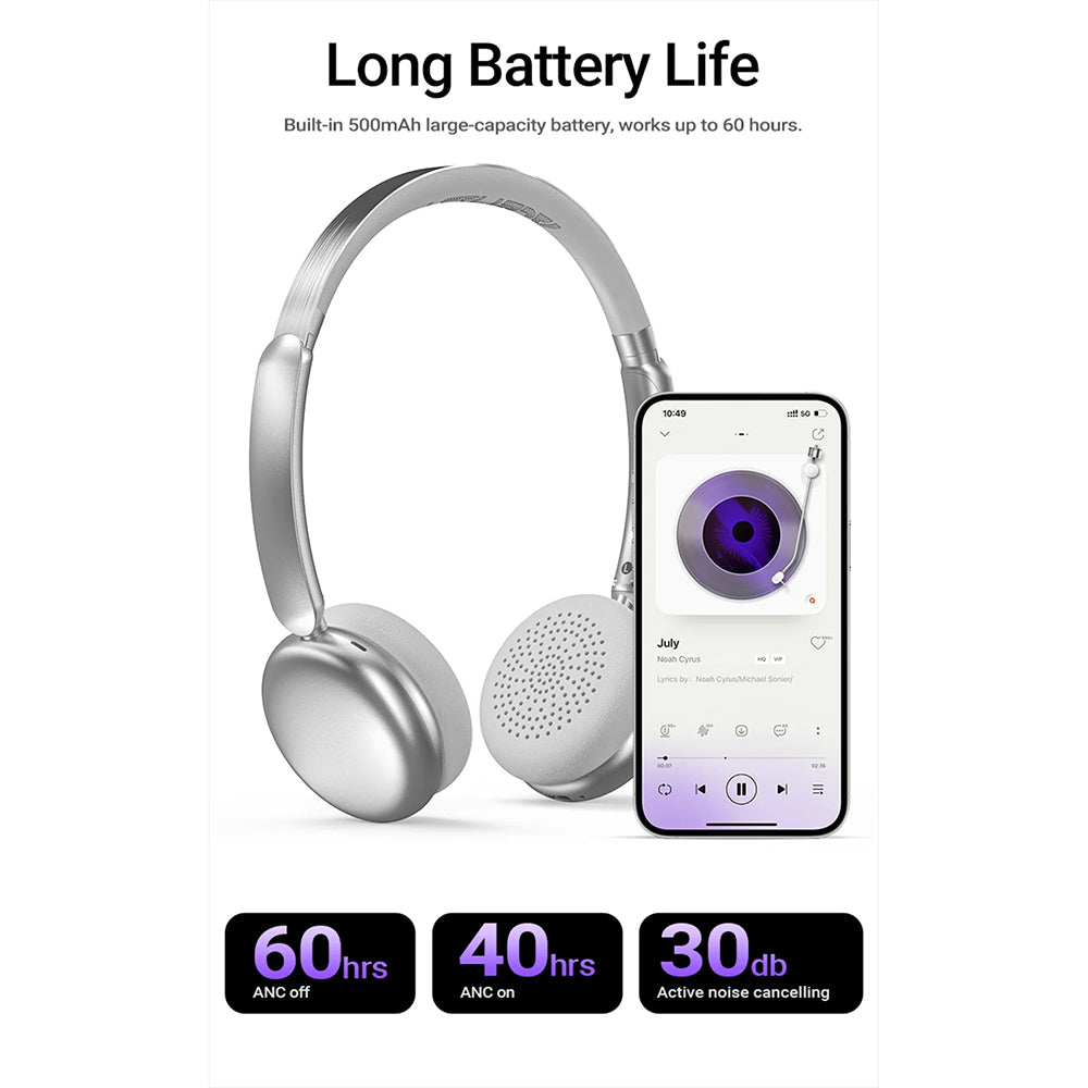 Handsfree Bluetooth Acefast H8, A2DP, ANC, Сребрист