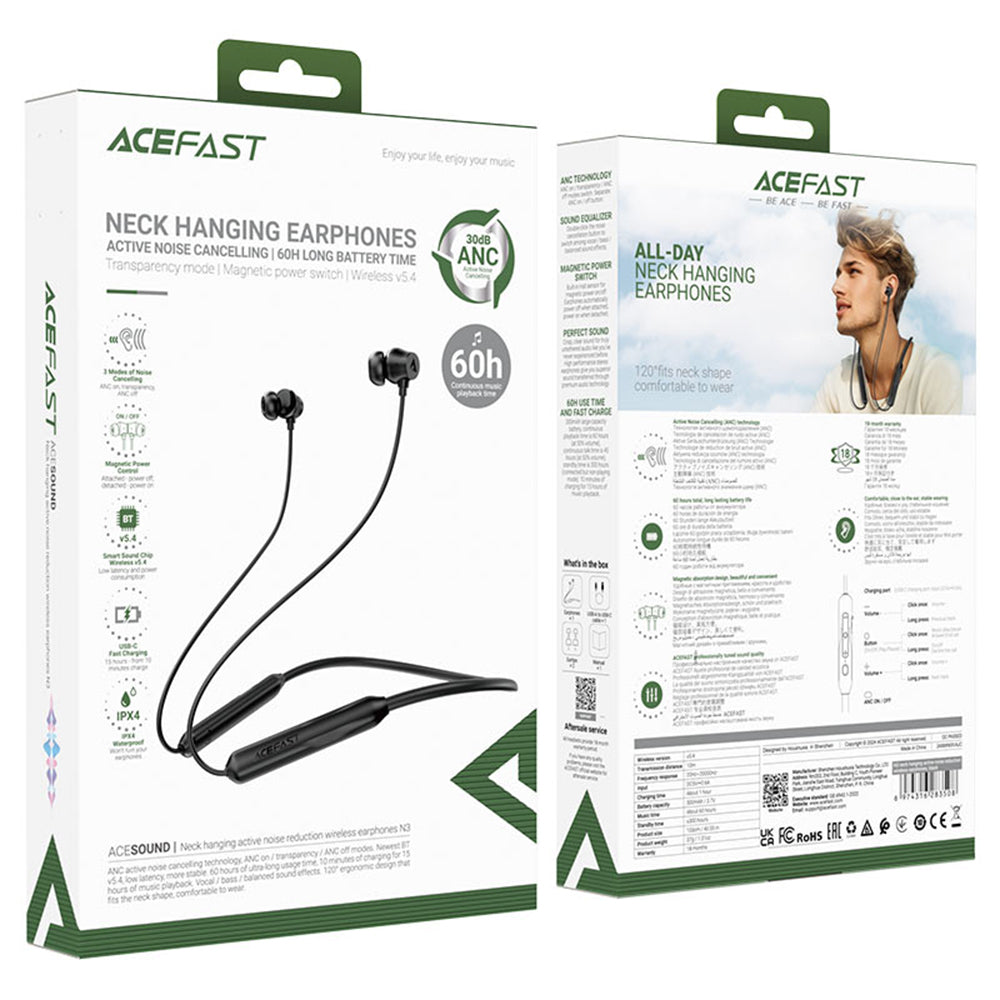 Handsfree Bluetooth Acefast N3, A2DP, Черен
