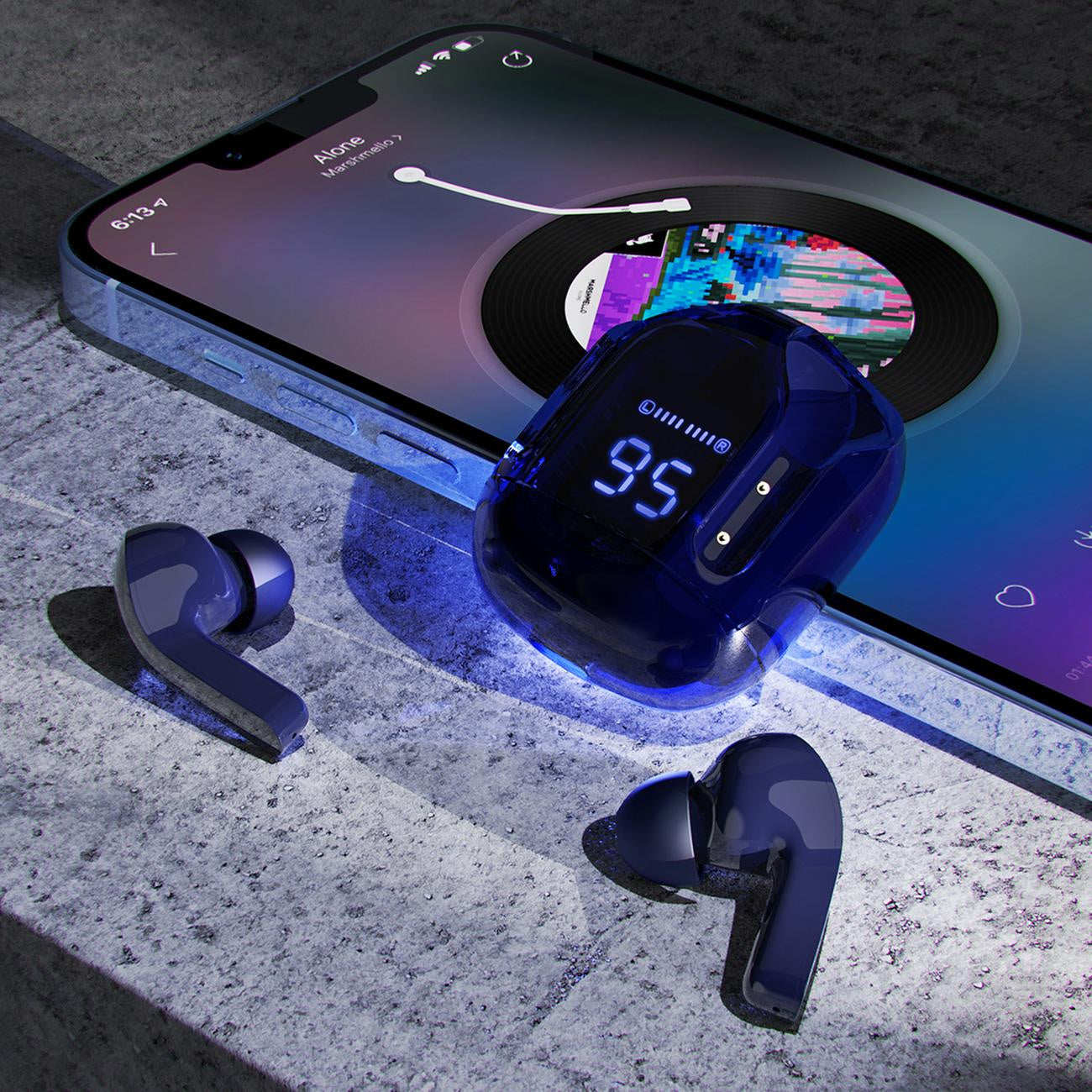 Handsfree Bluetooth Acefast T6, TWS, Тъмносин