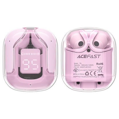 Handsfree Bluetooth Acefast T6, TWS, Розов