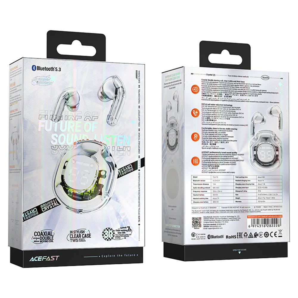 Handsfree Bluetooth Acefast T8, TWS, Бял