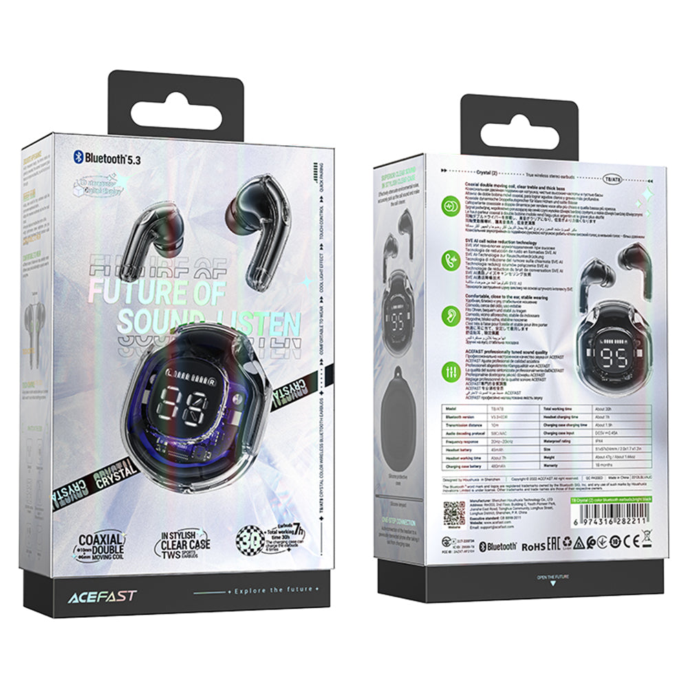 Handsfree Bluetooth Acefast T8, TWS, Черен