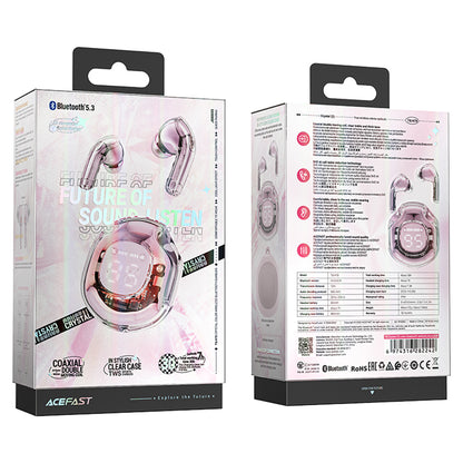 Handsfree Bluetooth Acefast T8, TWS, Розов