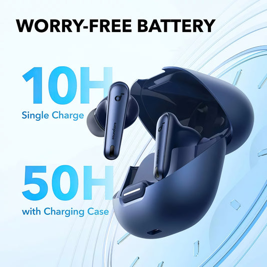 Bluetooth хендсфри Anker SoundCore Liberty 4 NC, TWS, ANC, MultiPoint, син A3947G31