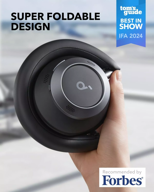 Хендсфри Bluetooth Anker SoundCore Space One Pro, A2DP, ANC, Черен, Пререгистриран A3062G11
