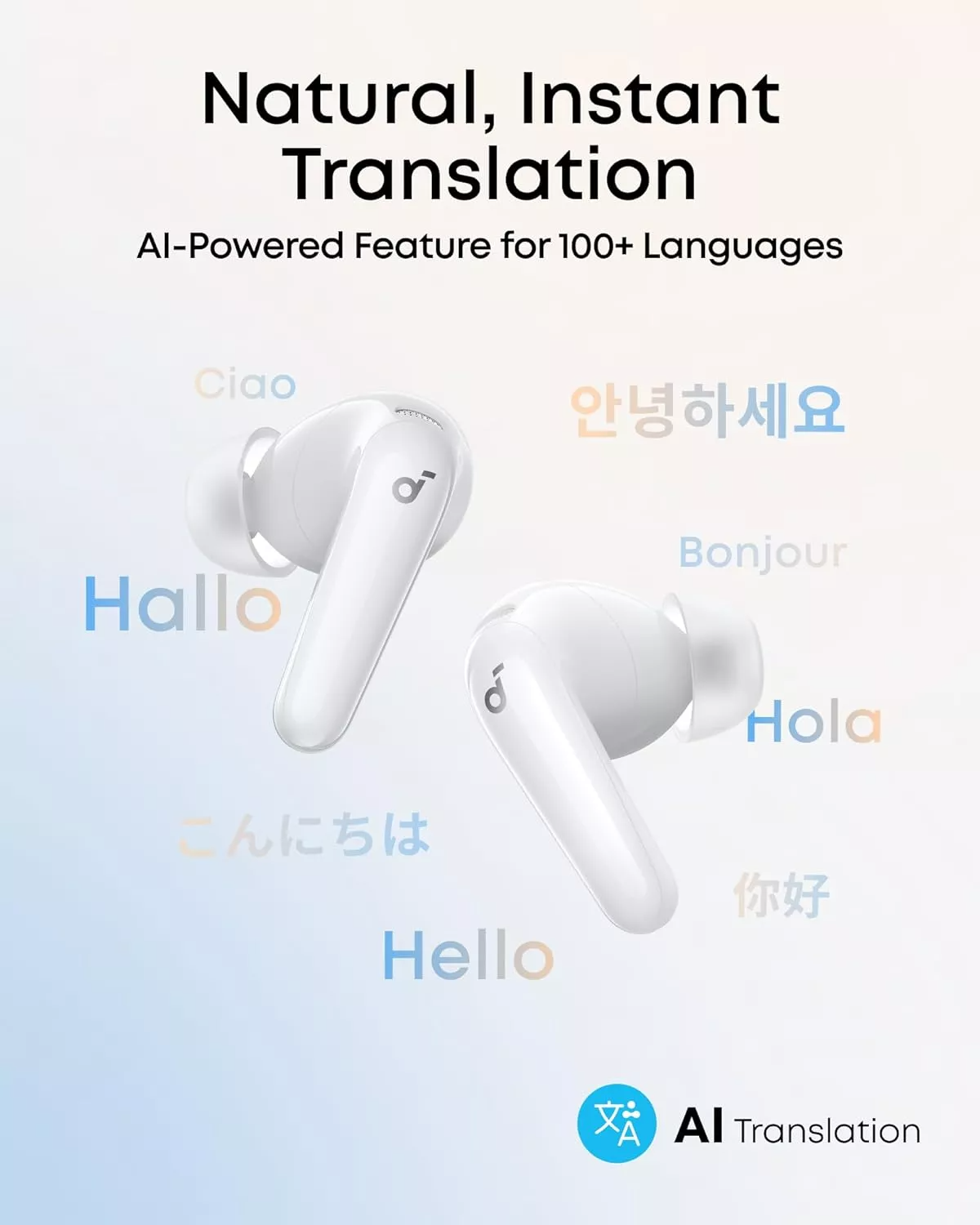 Handsfree Bluetooth Anker Soundcore R60i, TWS, ANC, Бял D1202G21