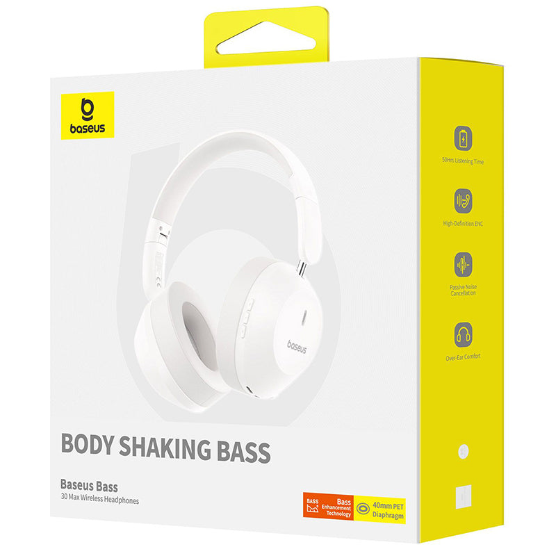 Handsfree Bluetooth Baseus Bass 30 Max, A2DP, Бял A00070700211-00