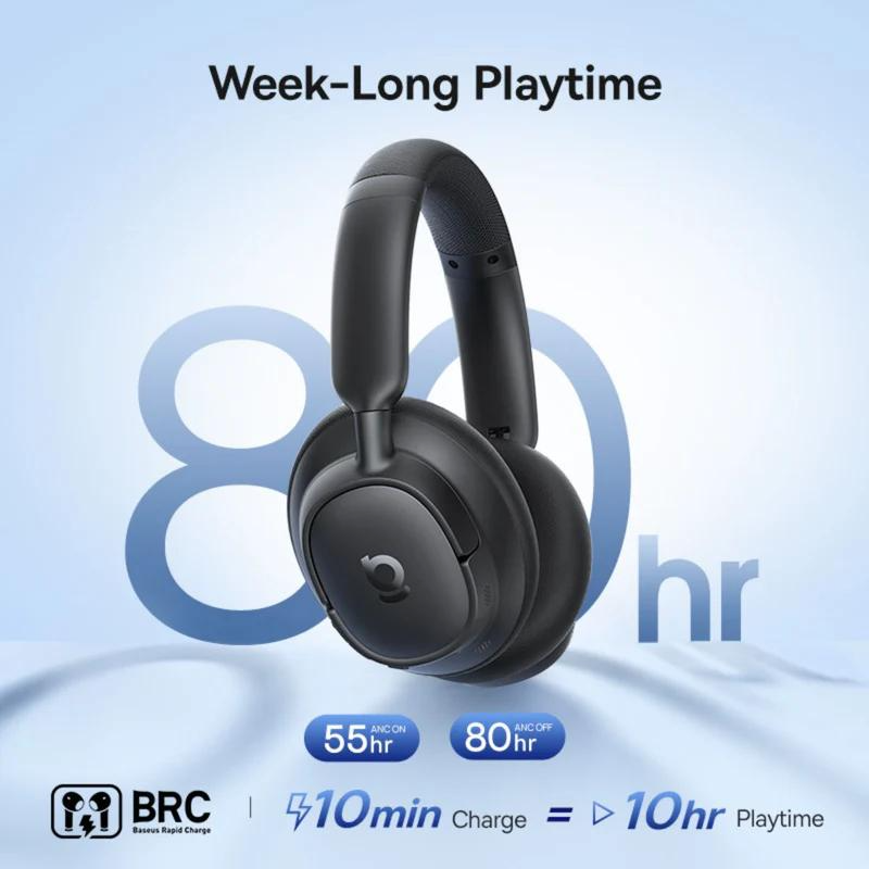 Handsfree Bluetooth Baseus Bass BH1 NC, MultiPoint, A2DP, ANC, Черен A0203703