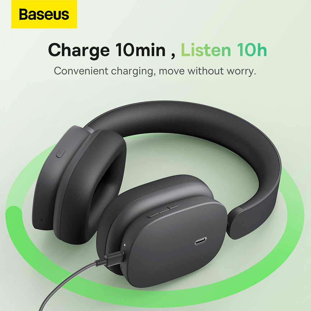 Безжични слушалки Bluetooth Baseus Bowie H1, A2DP, ANC, Крем NGTW230202