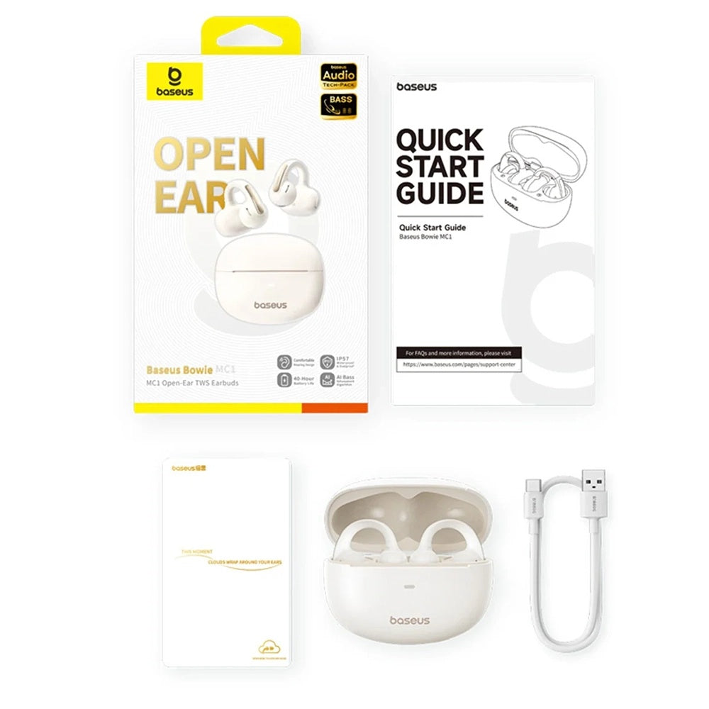 Handsfree Bluetooth Baseus Bowie MC1, TWS, Бял A00083501226-00