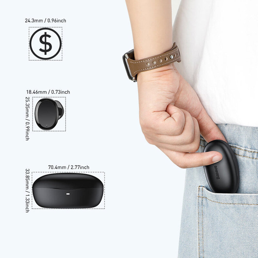 Handsfree Bluetooth Baseus Encok W11, TWS, Black NGTW060001