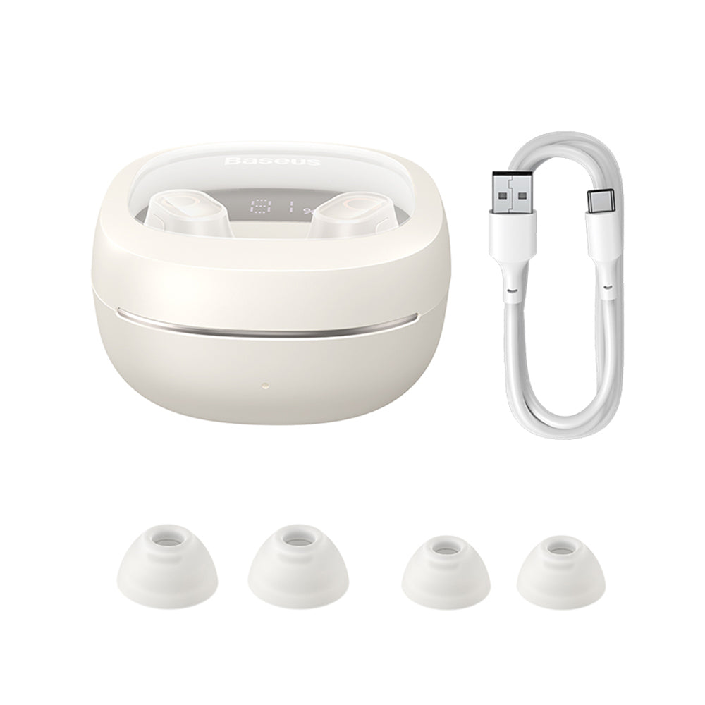 Handsfree Bluetooth Baseus WM02+, TWS, Бял NGTW370302