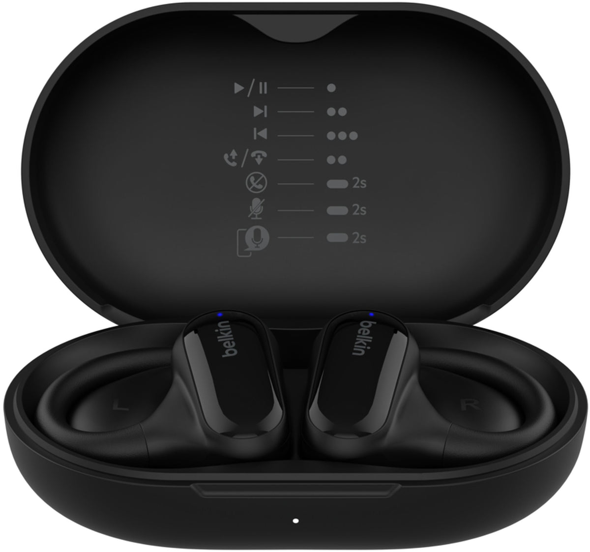 Безжични слушалки Bluetooth Belkin SoundForm ClearFit, TWS, Multipoint, Черен AUC013ctBK