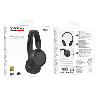 Безжични слушалки Bluetooth Borofone BO37 Marvellous, A2DP, Черен
