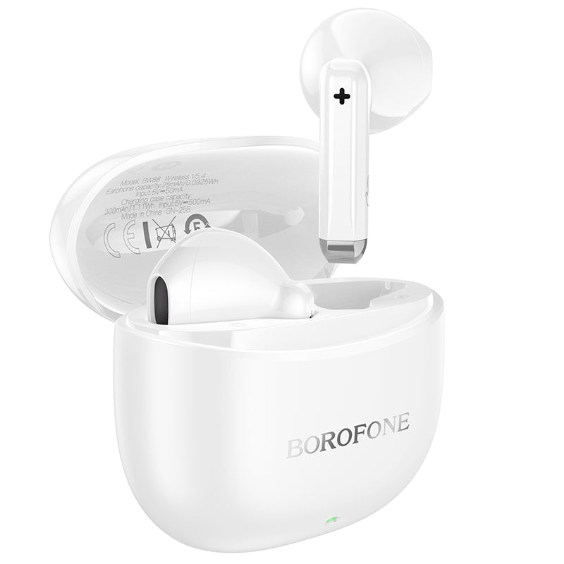 Handsfree Bluetooth Borofone BW88 Deep Rhyme, TWS, Бял 