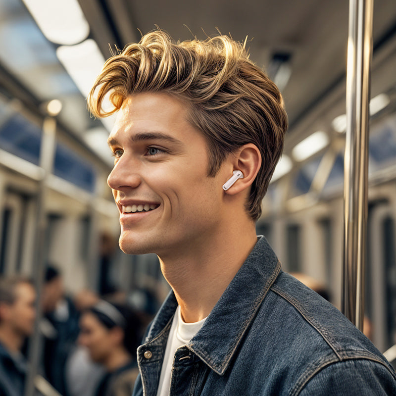 Handsfree Bluetooth Borofone FQ7 Treasure, TWS, ANC, MultiPoint, Бял 