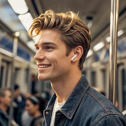 Handsfree Bluetooth Borofone FQ7 Treasure, TWS, ANC, MultiPoint, Бял 