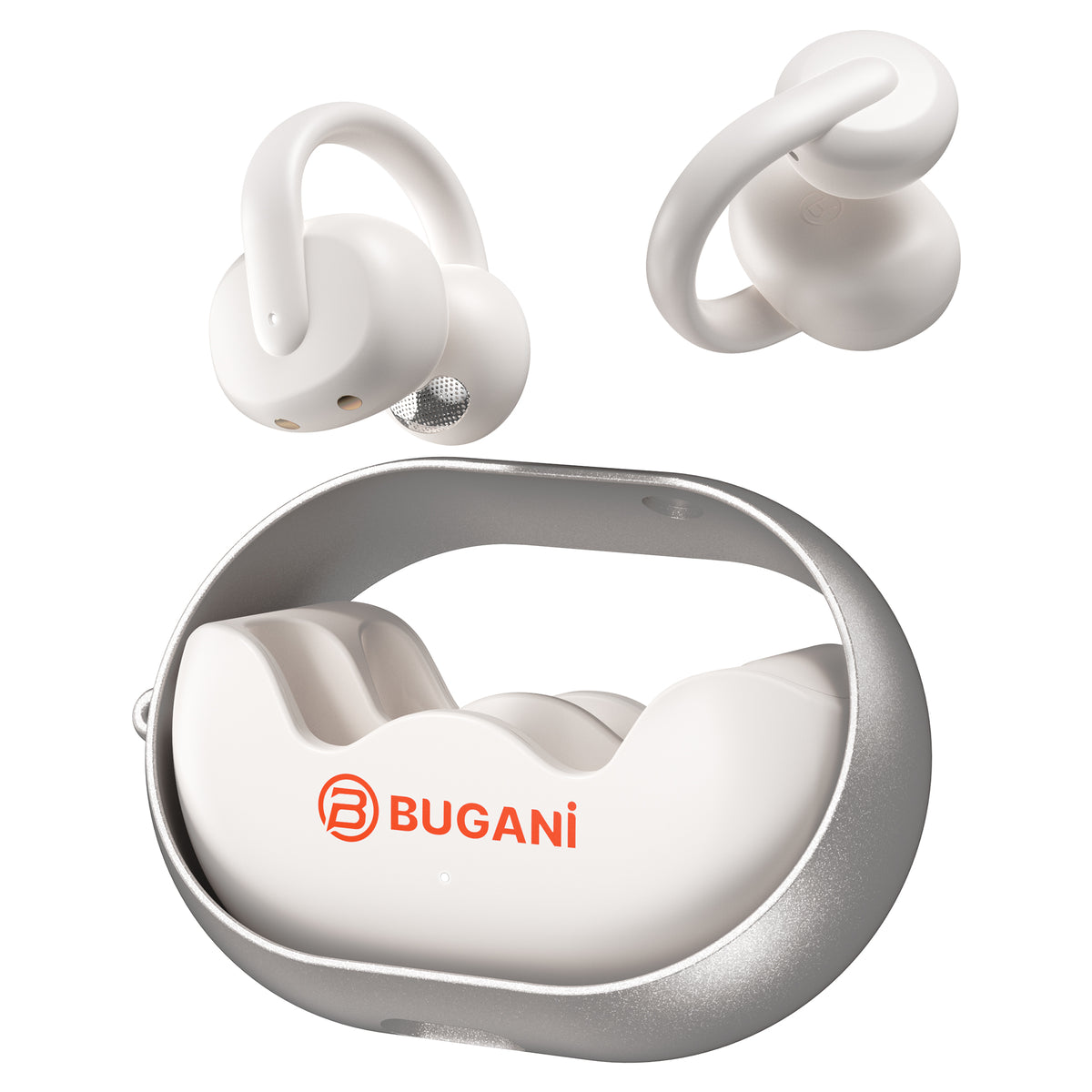 Безжични слушалки Bluetooth Bugani Clip B21, TWS, Бял