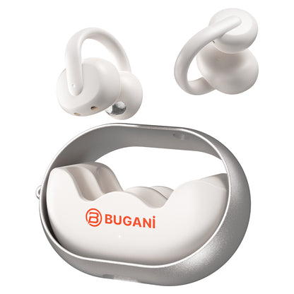 Безжични слушалки Bluetooth Bugani Clip B21, TWS, Бял