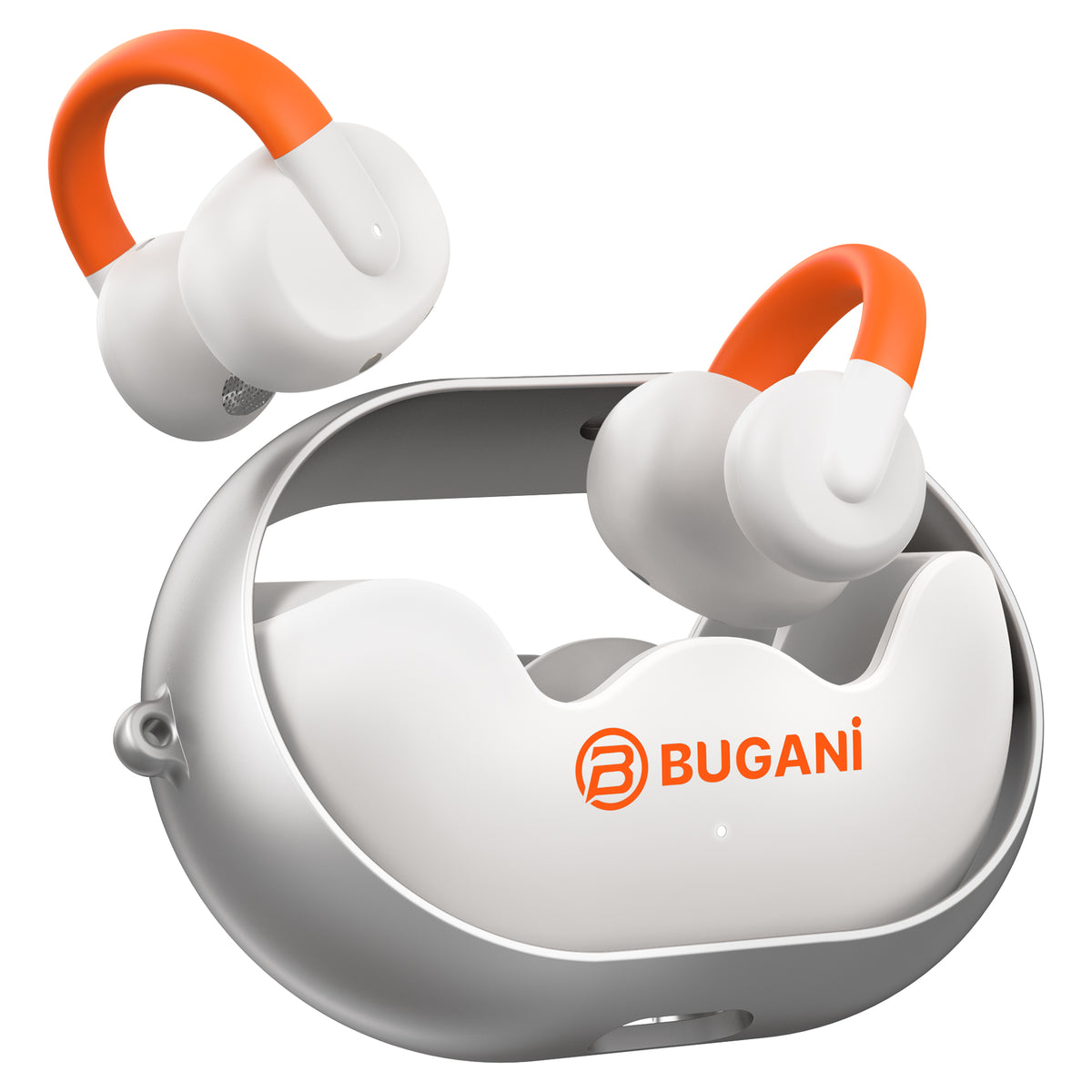 Безжични слушалки Bluetooth Bugani Clip B21, TWS, Бял